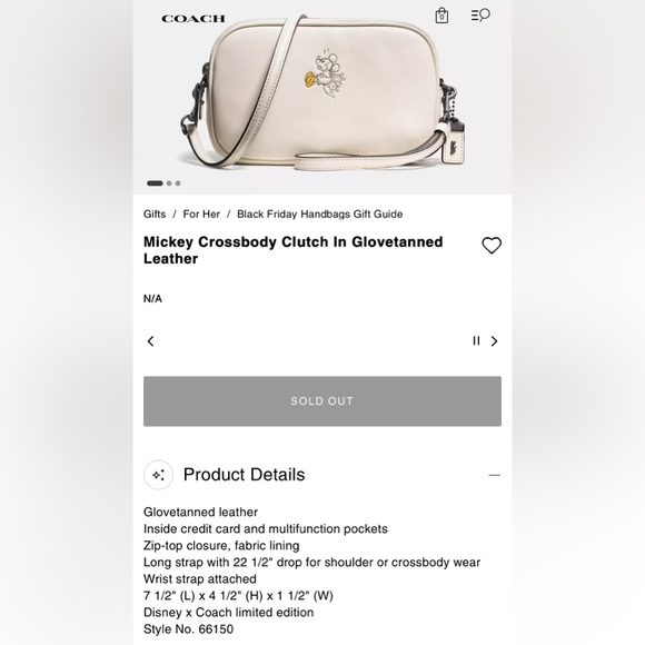 Coach X Mickey Mouse..SoldOut! Limited Edition Crossbody Clutch - Picture 16 of 16